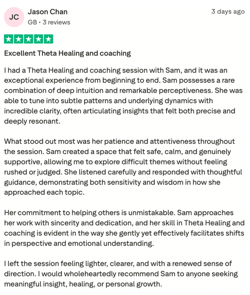 client testimonial about subconscious healing session